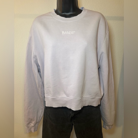 Bandit Cotton Fleece Cropped Crewneck in Light Thistle - Picture 2 of 15